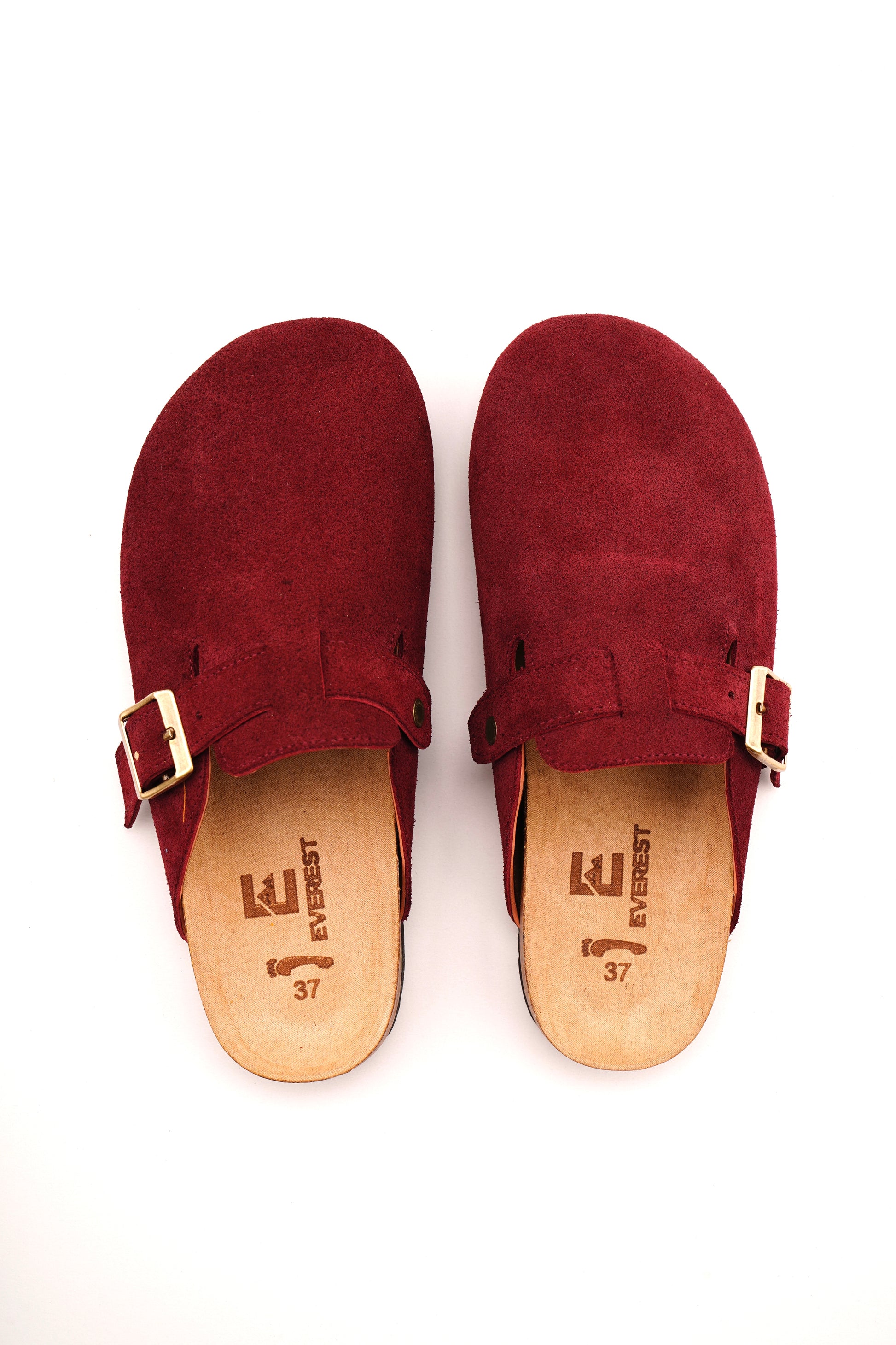 WOMEN'S BURGUNDY VELVET CLOGS